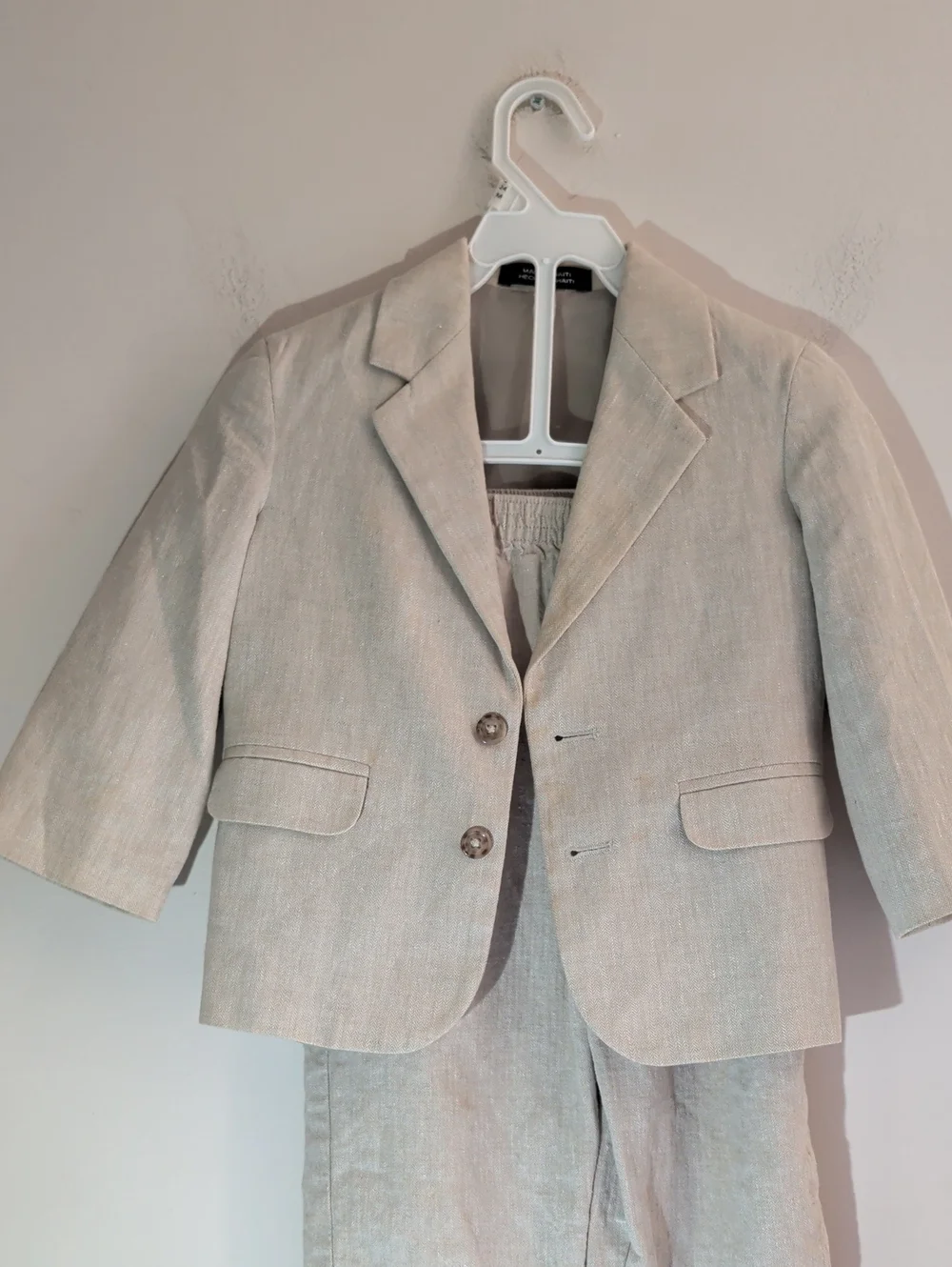 Nautica Linen Blend Beige Boys Suit